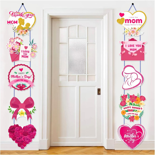 Happy Mother'S Day Party Porch Sign Door Banner Mothers Day Hanging Decoration..