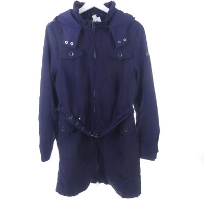 ESPRIT Parka Mantel Trench Coat Kapuze Blau Gr. 44