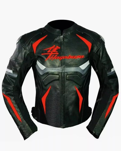 Suzuki Hayabusa Cowhide Leather Motorbike Jacket Suzuki Motorcycle Biker Jacket