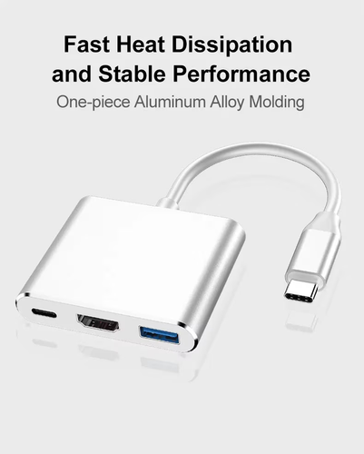 USB C HUB Adapter Typ C zu USB HDMI 4K TV PD Samsung MacBook Air Pro PC Weiß - Bild 3 von 5