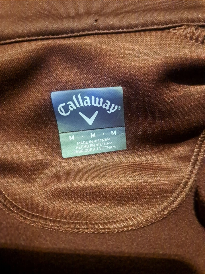 Camisa de golf Callaway para hombre M mediana 1/4 cremallera pulóver UPF 50 borgoña/negra Foto 3 de 4