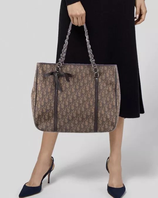 Dior monogram shop tote bag
