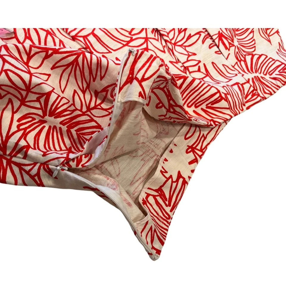 Falda circular plisada con caja de hojas florales mezcla de lino Lane Bryant Plus talla 20 Foto 4 de 4