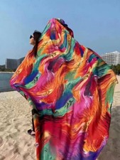 Central Chic Brightly Colored Large Sarong Shawl Blanket Wrap Beachwear Coverup
