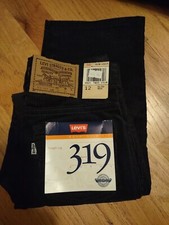 Vintage 1980  s NWT Levi  s 319 SIZE 12 WAIST 24" Corduroy Pants SLIM BLACK