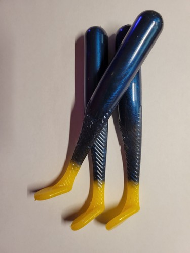 5" Swimbait, schwarz blau gelb, 6er Pack, Dee's Baits - Bild 1 von 2