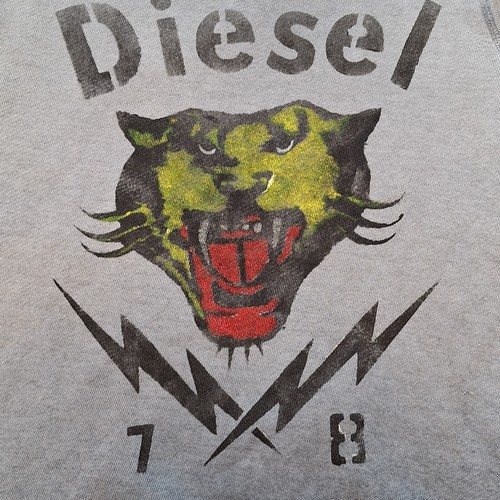 Vintage Diesel Tiger Big Logo Japanese Y2K Sweatshirt Multicolor Mens Large EUC - Picture 3 of 5