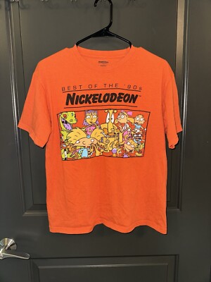 Nickelodeon Orange Shirt Large L ''Best of the 90s'' Graphic T-Shirt