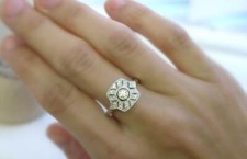 Amazing Bezel Set Old European Cut 0.40CT Cubic Zirconia Art Deco Wedding Ring