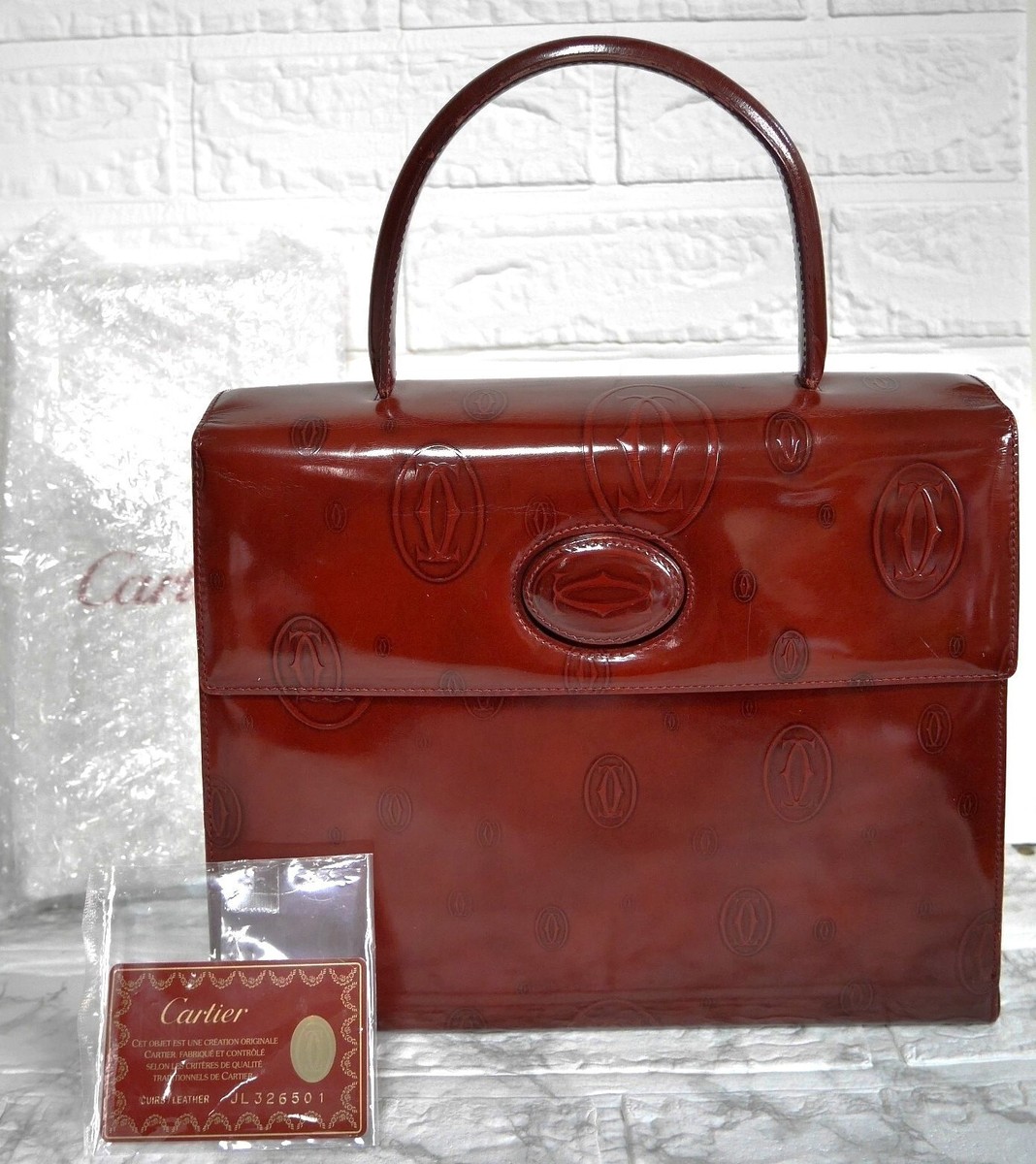 Cartier Handbag Happy Birthday Top Handle Bag Patent Leather Cartier Handbag Happy Birthday Top Handle Bag Patent Leather
