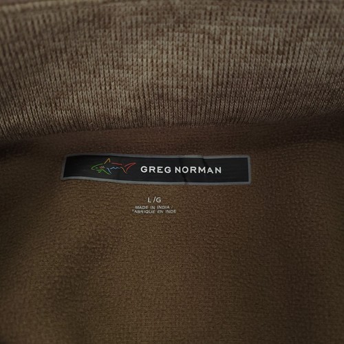Greg Norman Sweater Mens Large Beige Quarter Zip Mock Neck Zipped Sleeve Pocket - Picture 4 of 10