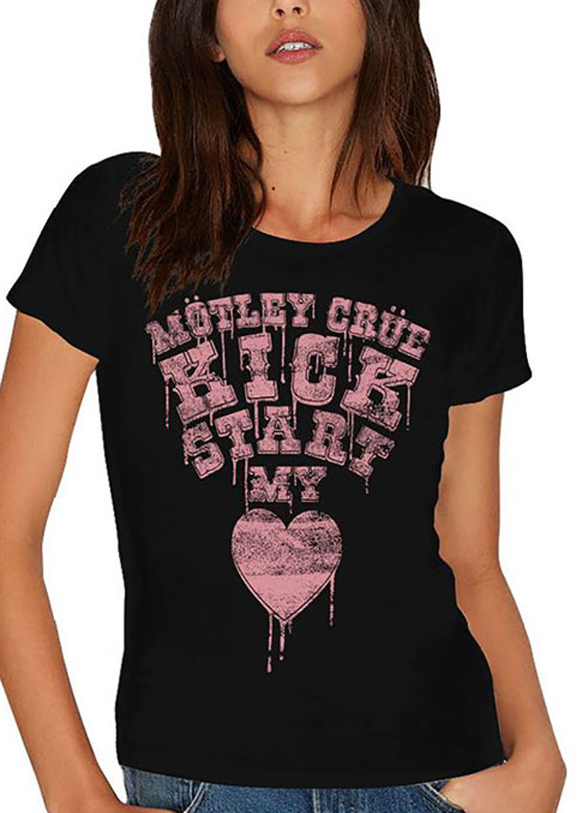 Ladies Motley Crue Kickstart My Heart Official Tee TShirt Womens Girls