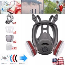 17 in 1 Suit For 6800 Gas Mask Auto Painting Reusable Respirator Full Face PPE