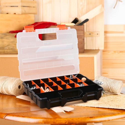 Screw Nut Bolts Organiser 21 Removeable Tab Divider Compartment Storage Tool Box - Picture 2 of 3