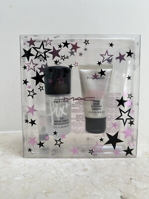 Mac Stars Of Skincare Kit Mini Set - Prep + Prime Fix  & Strobe Cream - New