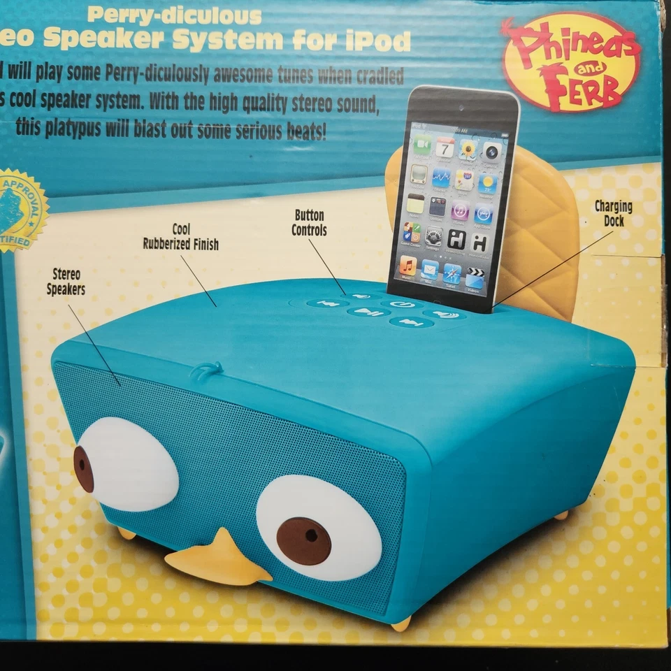 NOS Phineas and Ferb Perry-diculous Stereo Speaker System for iPod - Image 4 of 4