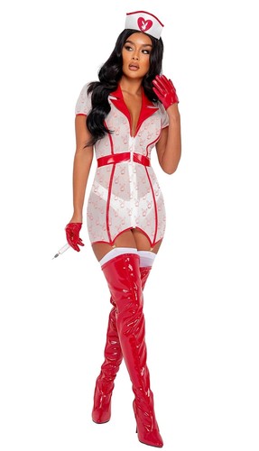 Sexy 3pc Playboy Nurse Halloween Cosplay Costume