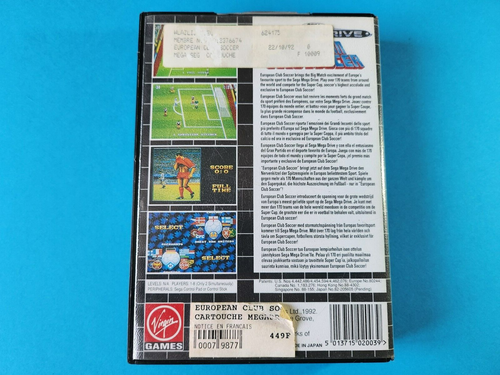EUROPEAN CLUB SOCCER / jeu SEGA MEGA DRIVE / Virgin Interactive / 1992 - Imagen 3 de 24