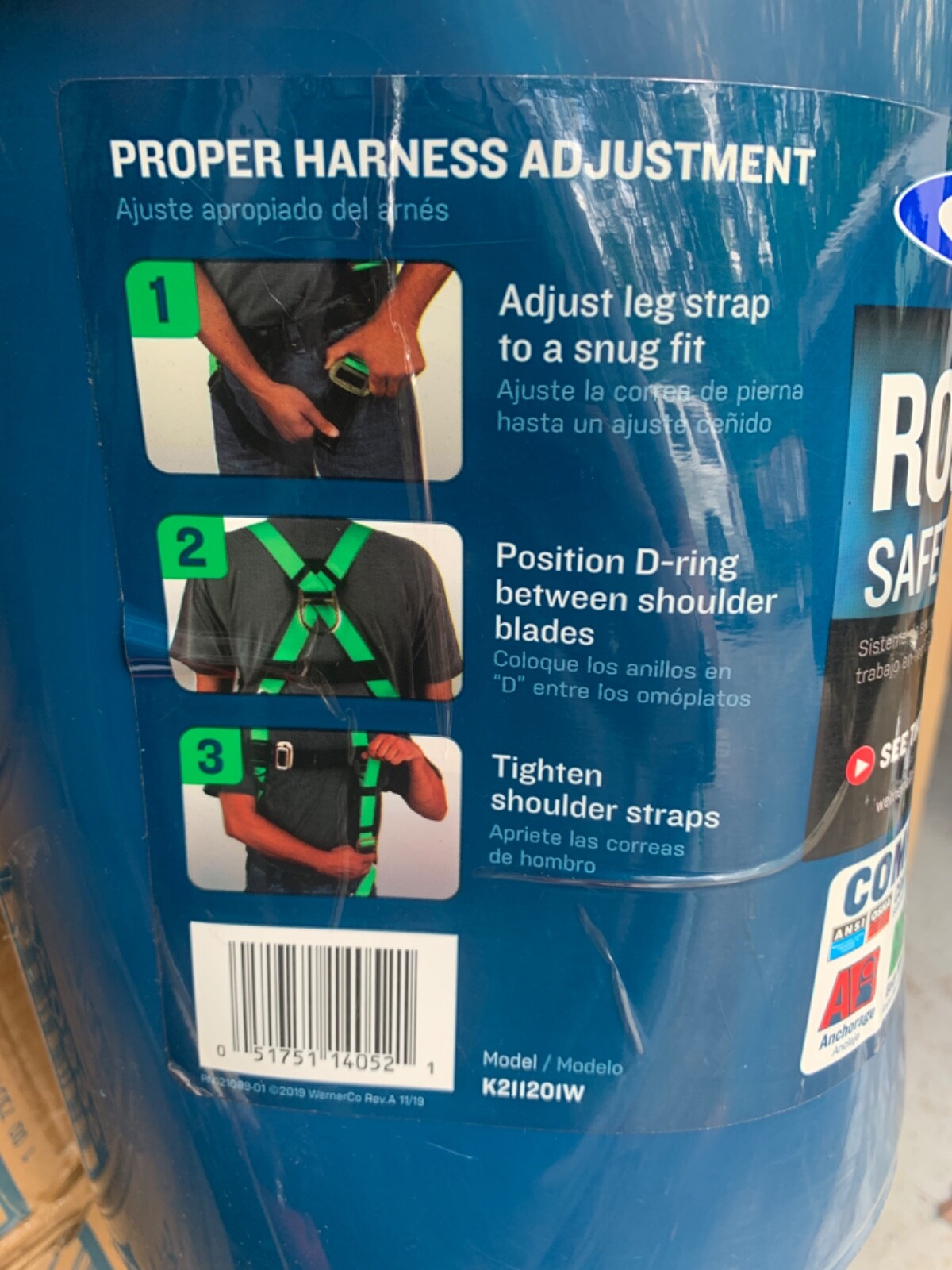 Complete Fall Protection Roofing Safety System Compliance Kit Harness