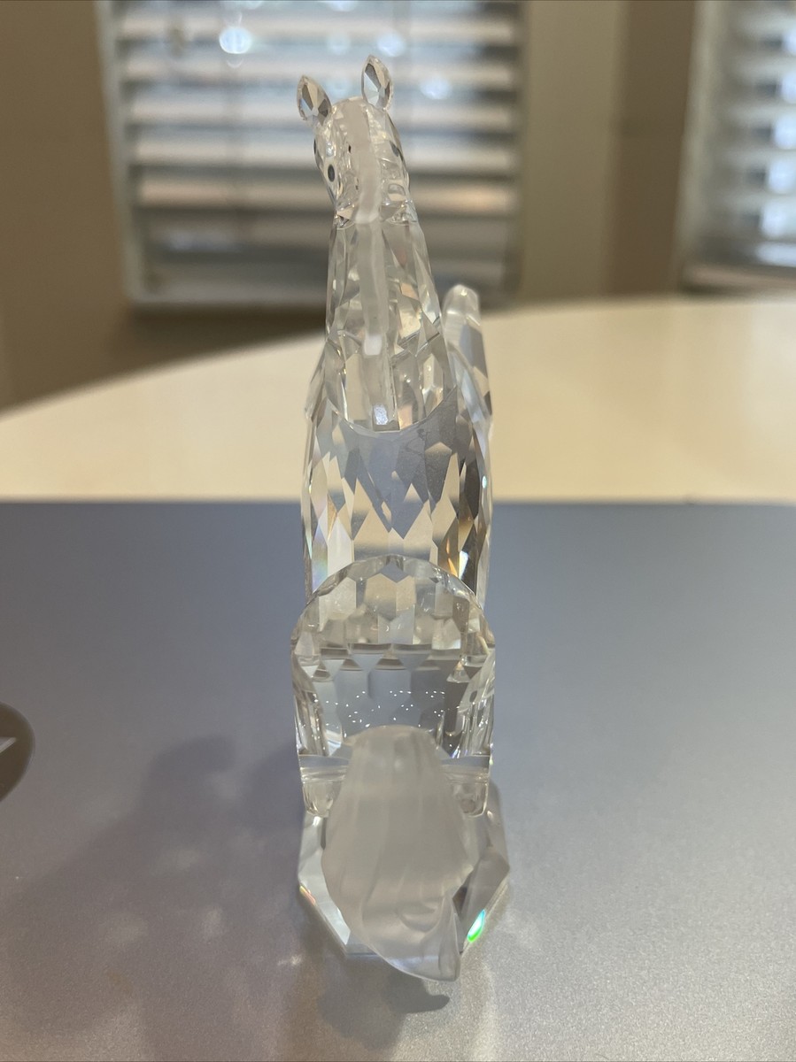 クリスタル　Running Horse Swarovski Crystal Rearing Horse Stallion Figurine 7612 NR