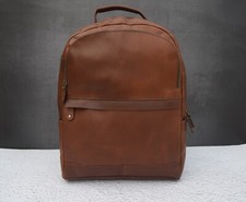 15 In Buffalo Leather Backpack Shoulder Bag Laptop Rucksack Office Handbags