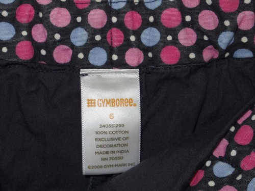 Gymboree sz 6 Girls Pink Navy Blue Polka Dots Skort Skirt Shorts L0129 - Picture 7 of 7