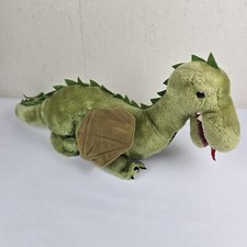 Vintage 1980 Dakin Green Dragon Dinosaur DragonwickStuffed Animal Plush 23"