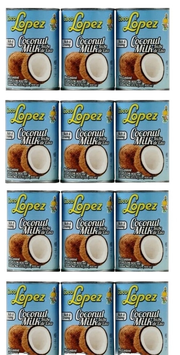 12 Cans-13.5 fl. oz Lopez Coconut Milk Rich & Creamy | eBay