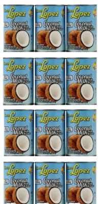 12 Cans-13.5 fl. oz Lopez Coconut Milk Rich & Creamy