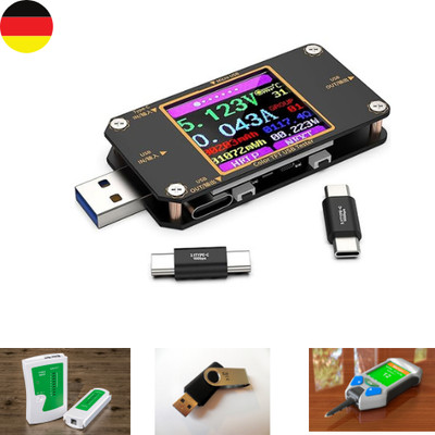 USB Tester Messgerät USB C Power Meter Strommessgerät 2-In-1 Digital Multimeter,
