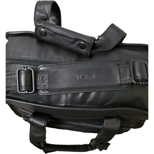 VINTAGE 1996 Tumi Genuine Leather Black Briefcase Travel Boarding Tote Bag NWT - Picture 9 of 15