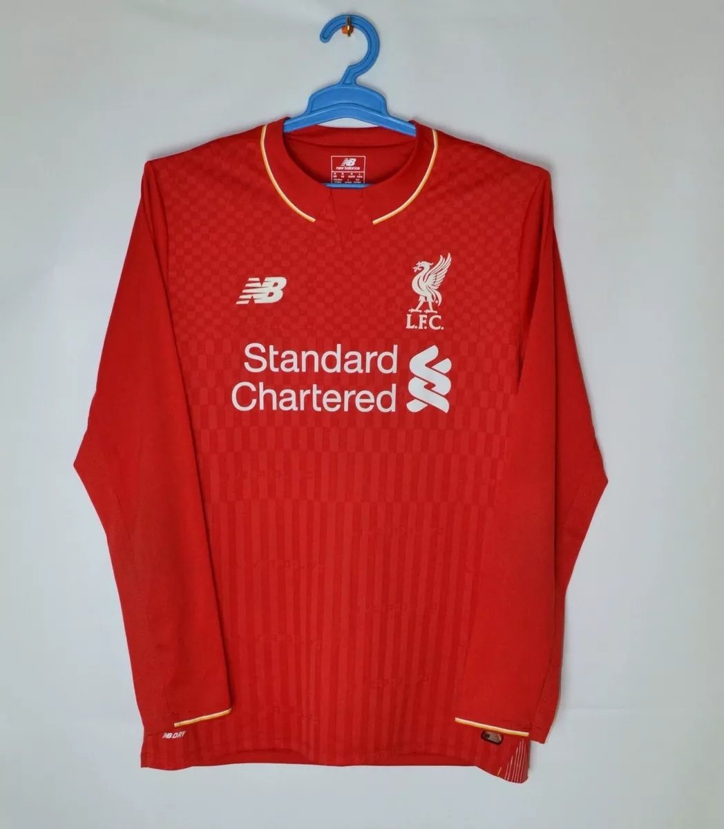 LIVERPOOL 2015-2016 HOME NEW BALANCE L/S FOOTBALL SHIRT JERSEY SIZE MEDIUM