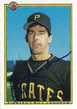 Autographed/Signed 1990 Bowman #166 Bill Landrum Pittsburgh Pirates