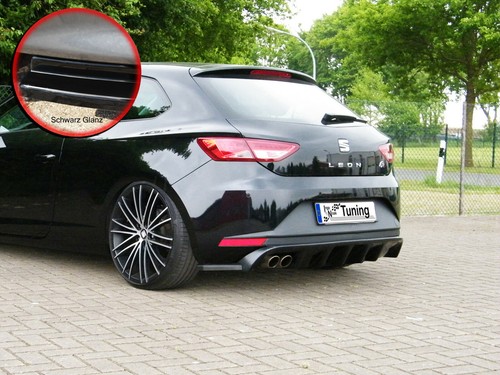 Heckansatz ABS inkl.Seitenteile für Seat Leon 3 5F ab Bj.: 2012- Schwarz Glanz - Bild 1 von 1
