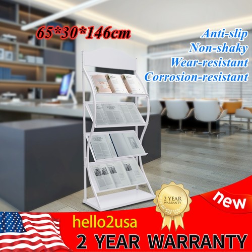 Magazine Catalog Display Holder Newspaper Stand Literature Brochure Floor Rack