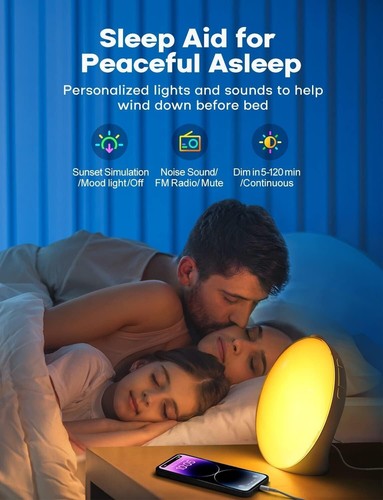Philips Sunrise Simulator Wake-Up Light Alarm Clock Somneo Smart Sleep HF3500/01 - Picture 5 of 8