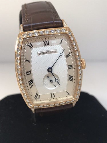 Breguet Heritage or Rose Diamants Biseau Argent Cadran Homme Montre - Picture 3 of 12
