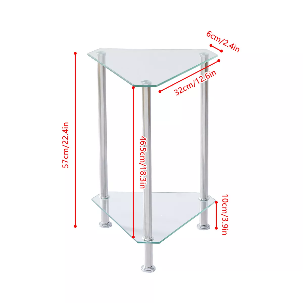 Triangle glass side table online