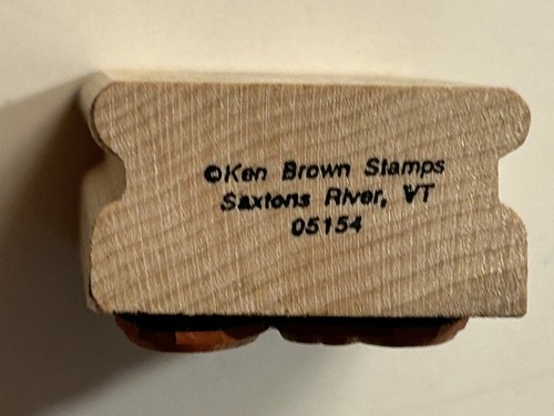 SELTEN KEN BROWN VINTAGE GUMMISTEMPEL KAROTTE RÜBE MANN FÄHRT FAHRRAD HERGESTELLT IN VT - Bild 3 von 3