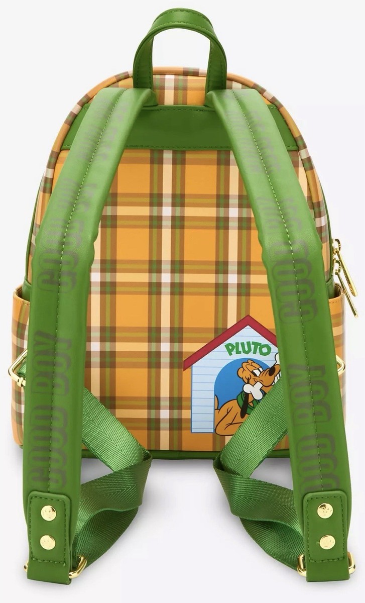 LOUNGEFLY DISNEY PLUTO 95TH ANNIVERSARY PLAID MINI BACKPACK  display picture 3