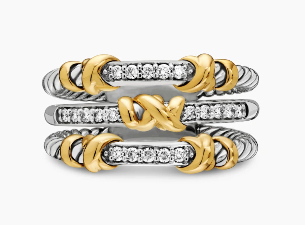 $1700 DAVID YURMAN 18K SS HELENA WRAP DIAMOND RING