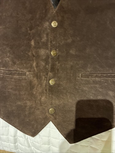 Vintage Scully Western Suede Leather Vest Men’s Large Metal Snaps NICE Preowned - Picture 6 of 11