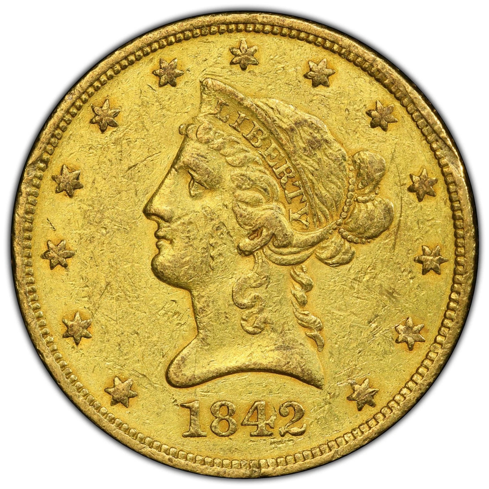 1842-O $10 Liberty Head Eagle PCGS XF45