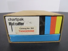 Vintage Chartpak Mat Cutter #364 Tangerine in Box w/ Instructions & 5 #3 Blades