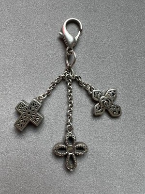 Brighton silver-tone cross charm keychain