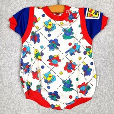 Vintage Baby One-Piece Dino League Dinosaur Baseball 6-9 months Made in USA