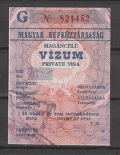 Hungary Magyar Cinderellas Revenue Fiscal Fiscaux Passport Visum Vizum 1989