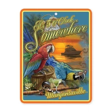 Rico Industries Margaritaville 5 O'Clock Sunset 8.5" x 11" Carbon Fiber Metal...
