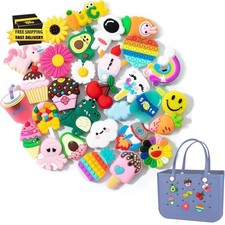 Bag Charms for Bogg Bag Accessories 30PCS PVC Cute Decorative Bogg Bag Charms fo
