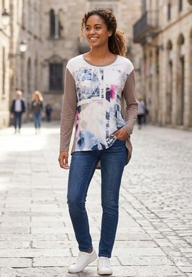 BONITA Damen Langarmshirt S 36 NEU Etikett Paris Print Eiffelturm
